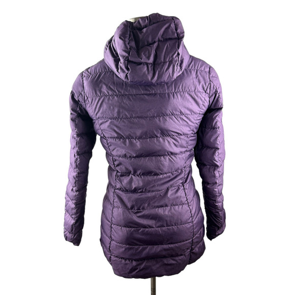 Eddie Bauer Lightweight Down Parka Hooded Puffer Jacket Purple Coat EB650 Small - Picture 5 of 16